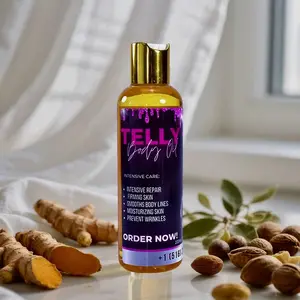 Telly Moisturizer Body Oil for Glowing Natural Skin - Intensive Repair, Firming, Smoothing, Moisturizing & Wrinkle Prevention - 1 Bottle