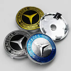 4Pcs ABS 60mm Wheel Center Cover Hub Cap Logo for Mercedes Benz A Class B Class C Class E Class S Class GLC GLK CLA W212 W213 C200L Car Wheel Rim Accessories Decoration Auto Replacement