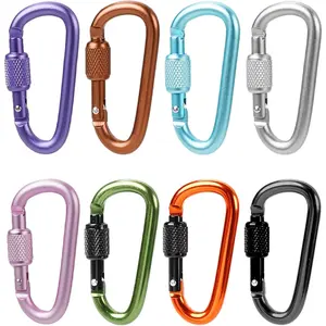 Multi-Pack Aluminum Carabiner Clips, 2" Ultra-Light Spring & Locking for Key,Hiking, Outdoor Activities