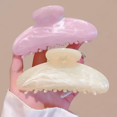 Women's 2-3PCS Acrylic Plastic Claw Set - Decorative Cute Casual Bun Styling Hair Clips, Simple Shape Daily Wear Accessories for Thick or Thin Hair