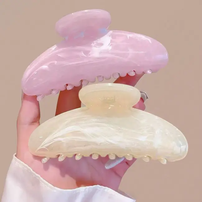 Women's 2-3PCS Acrylic Plastic Claw Set - Decorative Cute Casual Bun Styling Hair Clips, Simple Shape Daily Wear Accessories for Thick or Thin Hair