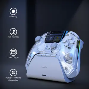 Drift-free interactive screen wireless game controller, suitable for iOS/Switch/PC/Android/Steam Deck, RGB lighting effects, customizable buttons, not compatible with Xbox and PS5