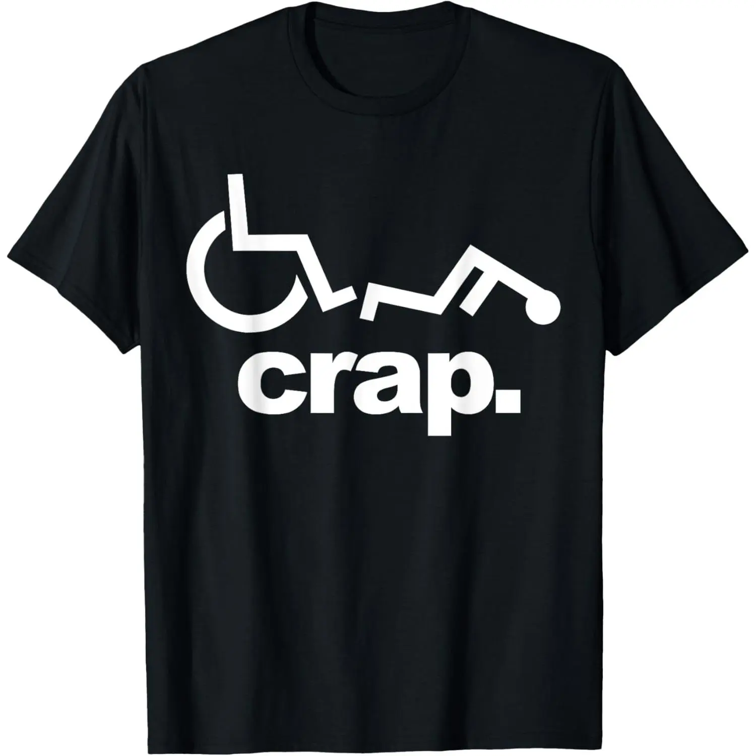 Handicap Wheelchair Funny Wheelchair Fall Casual Short Sleeve Cotton T-Shirt