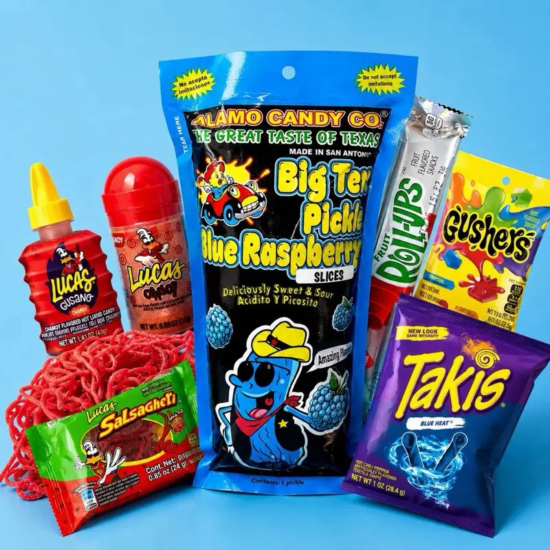 Sliced Blue Raspberry Pickle Kit - Takis candy Sliced Blue Raspberry Pickle Kit - Takis candy