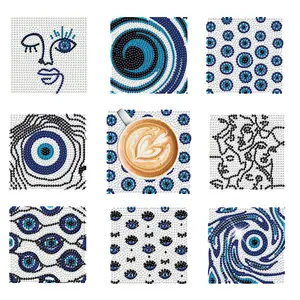 Abstract Pattern DIY Diamond Arts Colorful Painting Kit, 8 Counts/set DIY Decorative Art Painting for Beginner, DIY Home Decor, Diamond Painting Kits