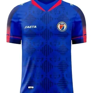 SAETA National Team T-Shirt - Blue & Red Patterned Soccer Jersey for Fans