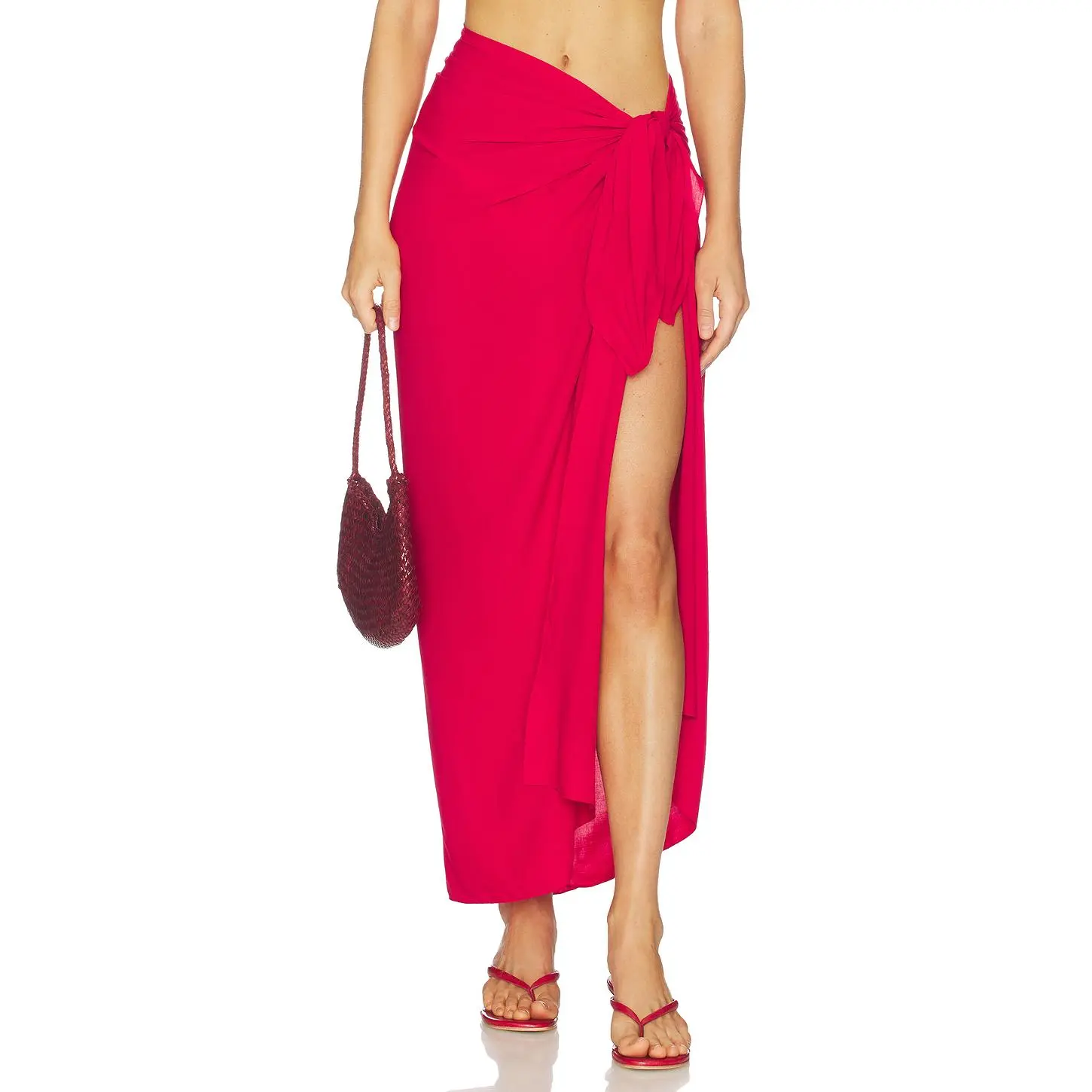 Juillet Paiges Pareo Skirt in Raspberry Red