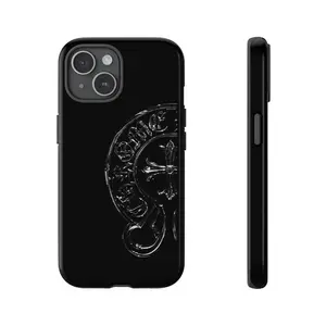 Chrome Gothic Cross Phone Case  Dark Aesthetic Tough Phone Cases for iPhone 17 16 15 14 13 12 11 Series