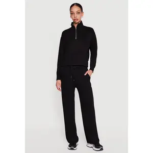 Drawstring Waist Straight Leg Pants