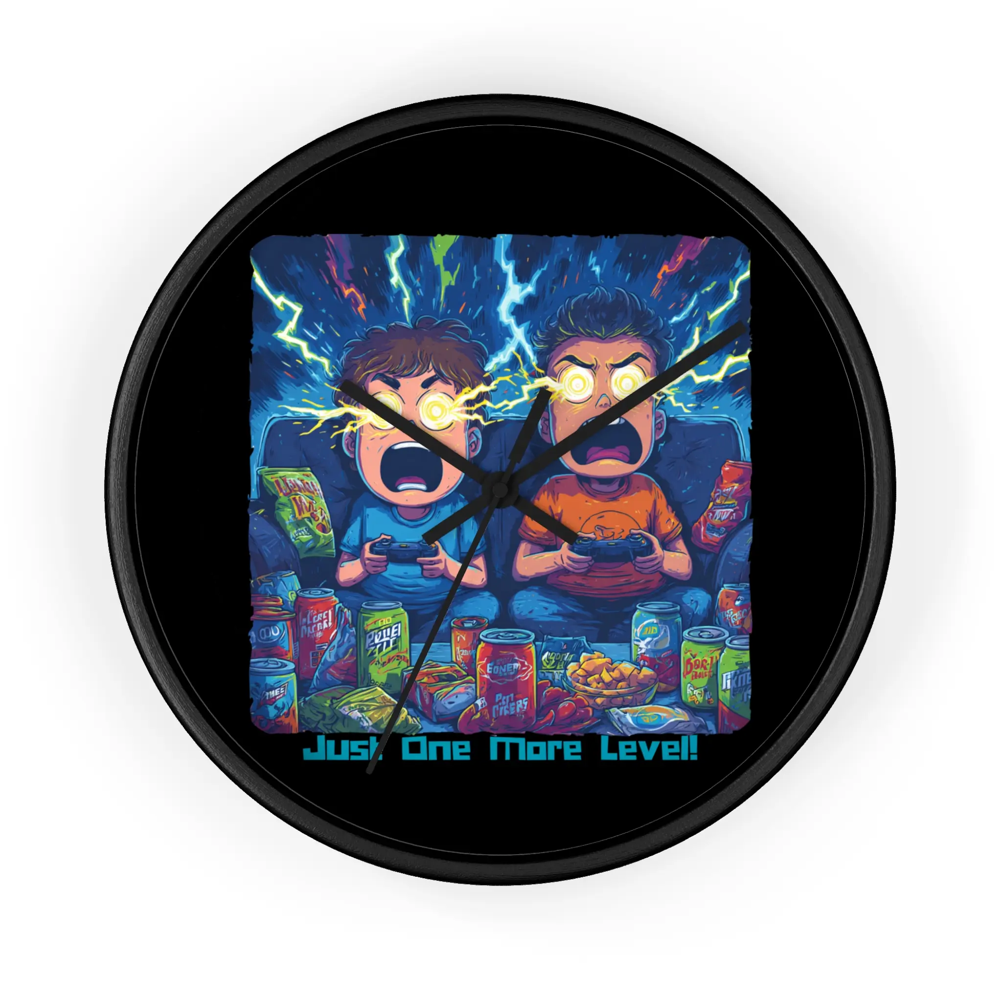 Gaming Themed Wall Clock - Perfect for Gamers, Video Game Room Decor, Unique Gift for Gamers, Fun Home Office Wall Art, Just One More Level!