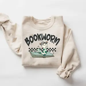 Bookworm Snake Shirt, Book Lovers Hoodie, Bookish Sweater, Teacher Book Lovers, Librarian Shirt, Book Lover Gift, Bookworm Crewneck 68C9I
