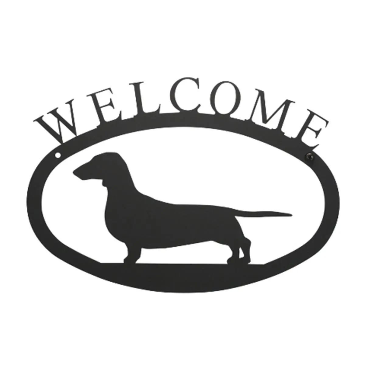 212 MAIN Rust-Resistant Metal Dachshund Shape Wall Plaque, Village Wrought Iron Welcome Sign, Home Decor