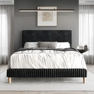 Velora Modern Velvet Upholstered Bed - Sleek Design for Your Home Decor Needs, Premium Build & Elegant Upholstery