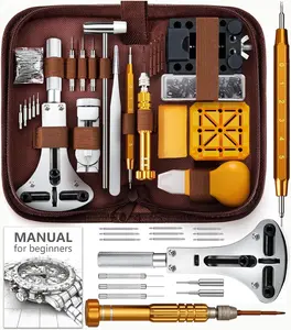 Beginners Watch Repair Kit: 149 count Watch Tools with Manual for Link Removal and  Replacement - 108 Spring Bars for Strap Adjustment,  for DIY Enthusiasts
