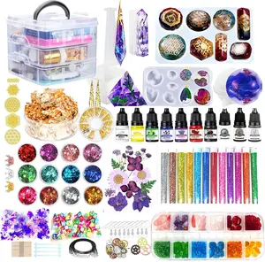 Resin Kit - Complete Resin Kits and Molds Set, 125pcs Resin Jewelry Making Kit for Beginners with Sphere, Pyramid, Crystal Molds & Epoxy Supplies for DIY Crafts