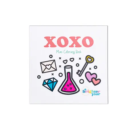 A Brighter Year 3 inch x 3 inch Pocket-Size Art Adorable Softcover Valentine Mini Coloring Book - Candy-Themed Love Design, Creative Fun Activity Book, Flowers Accent, RomanceTok Gift for Girlfriend (Office Art Supplies)