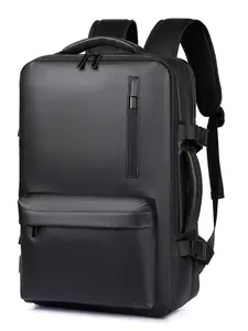 Men's Business Solid Color Backpack, Fashionable Casual Oxford Backpack, Waterproof Backpack for School & Travel