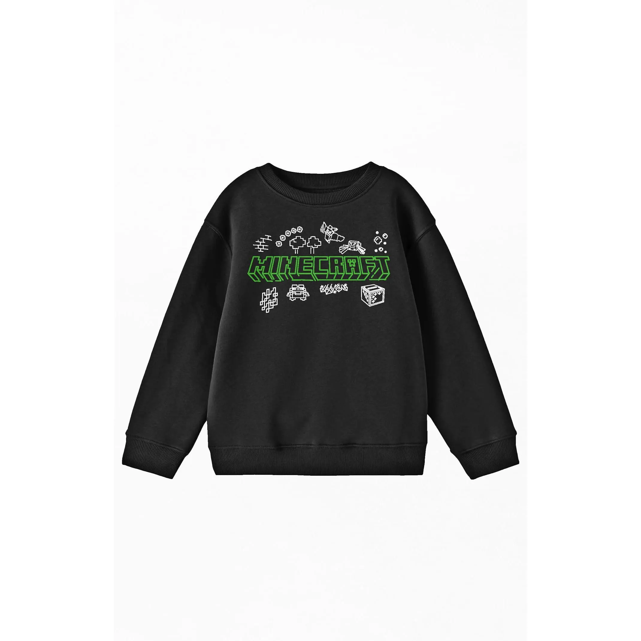 PacSun Kids Minecraft Doodle Logo Crew Neck Sweatshirt