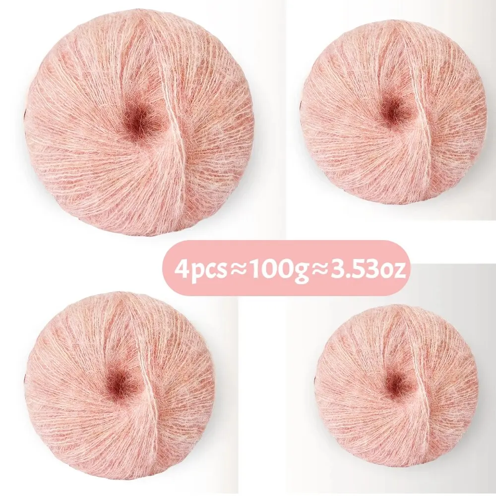 4pcs Alpaca Yarn, Ultra Soft Hand Knitting Thread, Fine Crochet Wool, DIY Craft Yarn Balls for Shawl/sweater/wrap, Soft Yarn For Crocheting