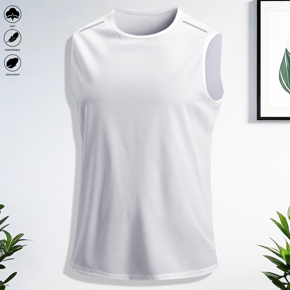 3-pack men’s athletic wear: tank top, sleeveless T-shirt, solid color—suitable for everyday casual outfits and sports/fitness activities like running and outdoor exercise.