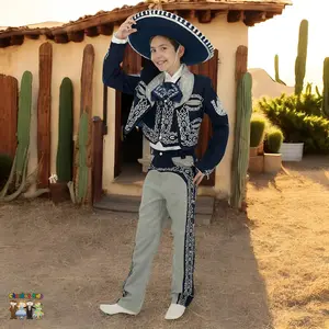Charro Suit (6-Piece) Navy/Gray