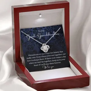 Love Knot To Our Great Granddaughter Gift For Christmas, Birthday Necklace From Great Grandparents Gift To Great Granddaughter Jewelry,Ax3,Jewelry Necklace,Gift Necklace With Message Card Box