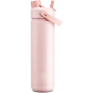 26 oz Insulated Water Bottle with 2-in-1 Straw and Spout Lid, Keep Cold 24H, Leak-Proof, Fits in Car Cup Holder, Stainless Steel Water Bottle for Sports, Travel, and School