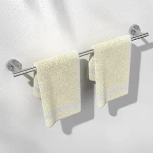 Brushed Nickel 24 Inch Towel Bar for Bathroom, SUS304 Stainless Steel Wall Mounted Bathroom Towel Rack, Modern Home Decor Bath Towel Holder with Hardware Accessories, Total Length 25.7 Inch
