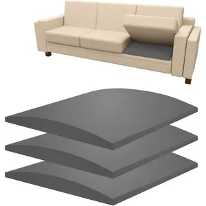 3 Pack Couch Sofa Cushion 20"x 20" Foam for Sagging Seat-High Density Foam Furniture Loveseat Chair Seat Cushion Sag Repair Anti Slip, Dark Grey