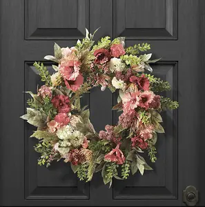 Meadow Blossom Wreath - Elegant Floral Design for Home Decor, Perfect for Springtime and Floral Theme Entries