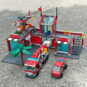 753 Piece Fire Station Building Block Set, Includes Fire Truck & Rescue Car, Kids Educational Assembly Toy, Boys Birthday Gift, Montessori Stem Play