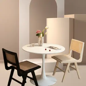 Huanxun Tulip Round Dining Table, Balcony Coffee Table, Hotel Breakfast Table, Compact Living Room Dining Table, Bar Tables for Cafes, Nail Salons, and Spa Centers | Multi-functional for Commercial and Residential Use