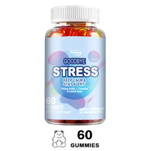 Goodbye Stress Gummies – 100mg GABA, L-Theanine & Lemon Balm – Calm & Alert – NSF Cert – 60 Gummies