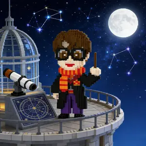 Magic Magician 3D Puzzle Building Blocks Decoration, Bookshelf Home Office Cabinet Decor, Party Living Room TV Stand Display Gift