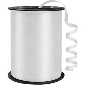 White Curling Ribbon, 1/5" Wide x 500 Yards Balloon String,  for  Wrapping, Birthday Wedding Party Festival Decoration, Balloon Ribbon String, Florist ,  Shower