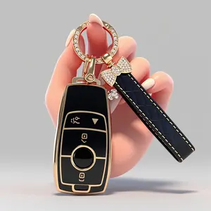 Suitable for Mercedes Benz key cover. Beautiful TPU Key Case Compatible with CLS CLK AMG ML C CL E S SL SLK G GLC GLE GLS M R CLA GLA A C E S Smart Remote Key