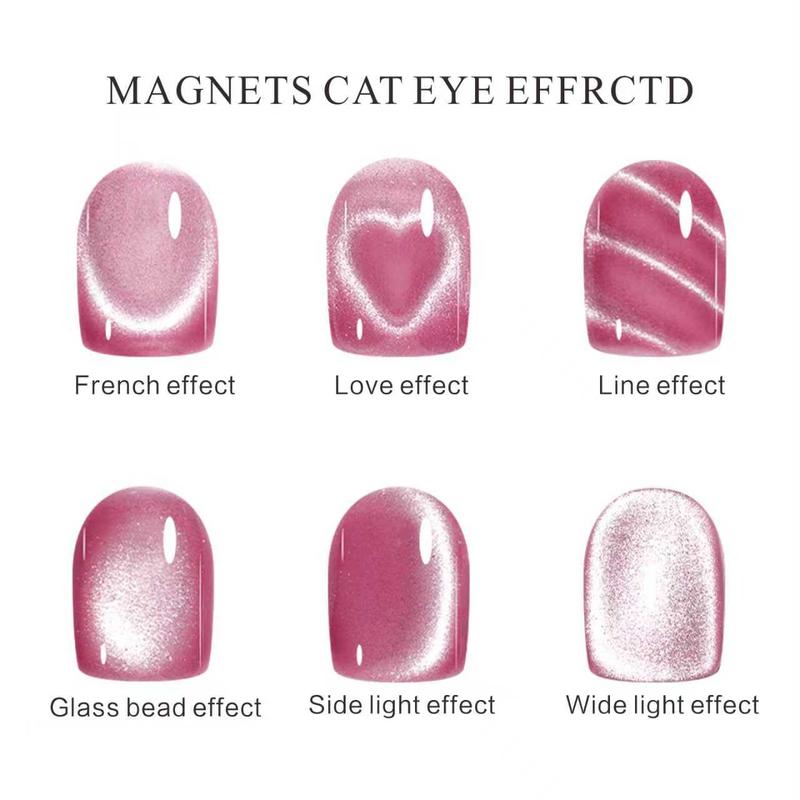 1-piece 3-in-1 Cat Eye Magnet - Heart Moon Pattern Design, Pink/Green/Blue, Durable Plastic with Magnet, Odorless Gel Polisher, Metallic Texture, Creative Heart-Shape Handle Nail Art Kit, Professional & DIY Nail Tools, Holiday haul-Christmas gift