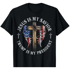 Patriotic Men’s T-Shirt “Jesus Is My Savior Trump Is My President” Universal Style