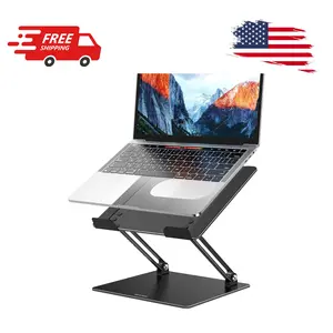 Aluminum Ergonomic Adjustable Laptop Stand Compatible with 10-14" Laptops, Black