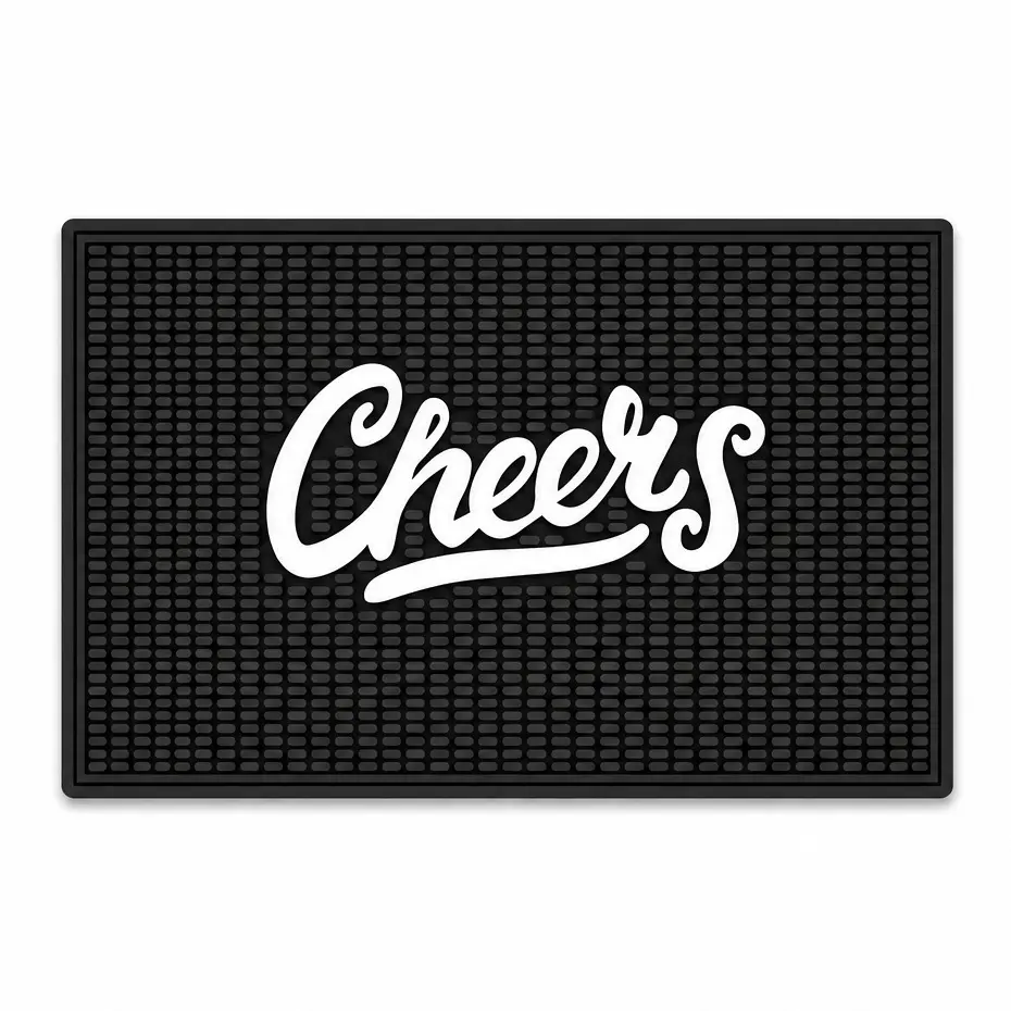 Highball & Chaser Premium Custom Bar Mat 18in x 12in 1cm Thick Durable and Stylish Service Bar Mat for Spills, Coffee, Bars, Restaurants, Counter Top Dish Drying Mat
