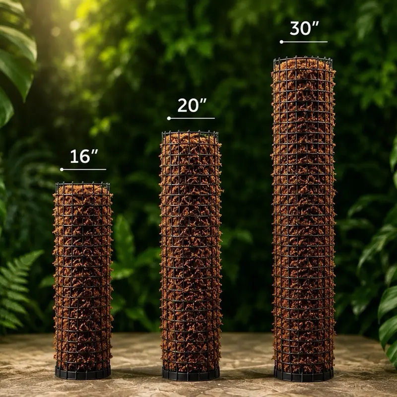 Handmade Moss Pole with Sphagnum Moss, Available in Different Sizes for Aroids