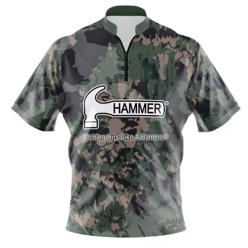 Custom Name & Logo* Hammer Army Camouflage Bowling Jersey Hammer Military Bowling Shirt For Team