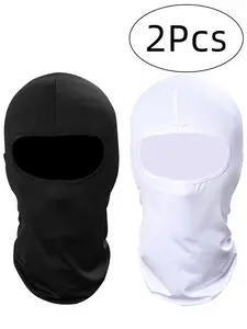 2pcs Ski Mask Balaclava, Ice Silk Cooling, Thin Breathable, UV Protection, Casual Style, for Men and Women, Motorcycle Summer Wear