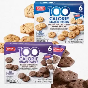 Benton 100 Calorie Wafer Cookies Chocolate and/or Vanilla - Perfect for Snacking -Individually Wrapped for Portion Control (2 Boxes)