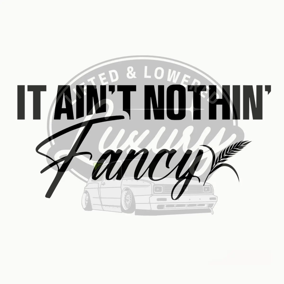 Lifted and Lowered Luxury Decal - 4 x 8 Inches, Permanent Premium Vinyl, for Car or Truck Windshield or Back Window - Decor