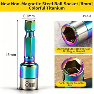 Non-Magnetic Steel Ball Socket Sleeve, Durable Impact Socket Adapter for Power Drill & Wrench, Heavy Duty Repair Tool