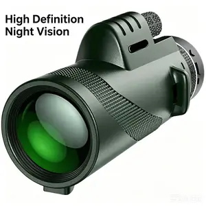 10x42 HD Monocular Telescope for Adults, High Power Waterproof Monocular with Low Light Night Vision, Phone Adapter & Tripod for Bird Watching Hunting Camping Travel Stargazing