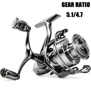 Sougayilang Metal Frame Carbon Fiber Spinning Reel - 5.0:1 Gear Ratio, Double Rocker Arm Handle, Freshwater-Saltwater Fishing Gear