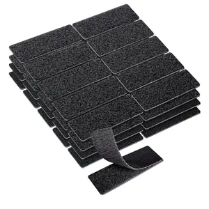 1x3 Inch Hook and Loop Strips, 20 Sets Nylon Self Adhesive Tape, Double Sided   Adhesive Tape and Dots for Office,  and Crafting, Heavy Duty, Black