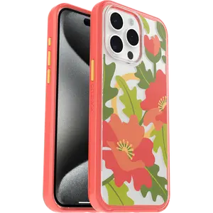 OtterBox iPhone 15 Pro Max Case Symmetry Series Clear for MagSafe Fluttering Flora